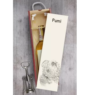 Pumi - Weinbox mit Hund, Alkoholbox mit Grafik, personalisierte Geschenkbox der Marke Art-Dog