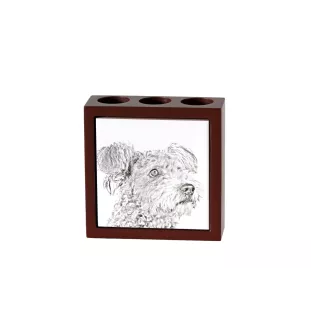 Pumi, Hungarian Pumi, Hungarian herding terrier - pen holder with a dog, desk organizer with a print, personalized desk decoration from the Art-Dog brand.