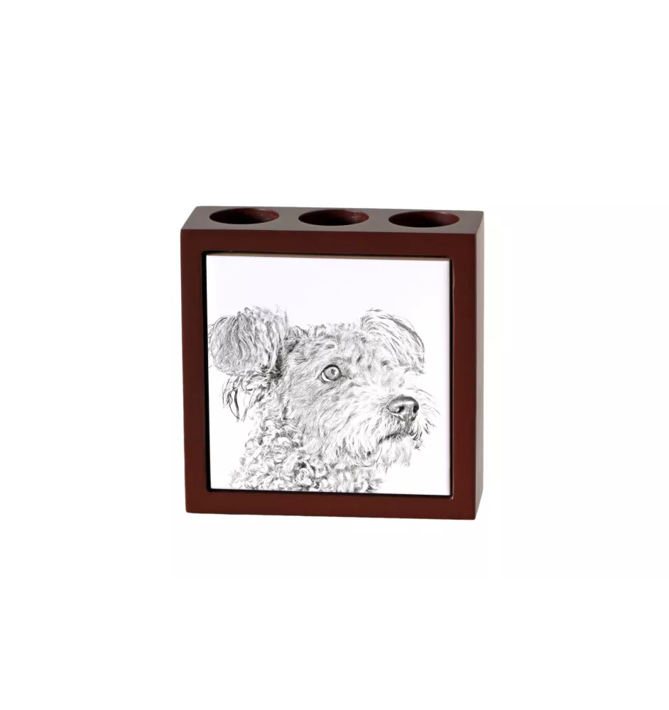 Pumi - Stifthalter mit Hund, Schreibtischorganizer mit Aufdruck, personalisierte Schreibtischdekoration der Marke Art-Dog