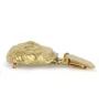 Pug - brooch with a clip, gold-plated holder for a start number, a gift for a dog show by Art-Dog brand.