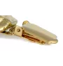 Pug - brooch with a clip, gold-plated holder for a start number, a gift for a dog show by Art-Dog brand.