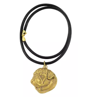 Mops, Pug, Carlin, Carlino, Doguillo I - Schlüsselanhänger und Halskette mit Hund in einer Box, vergoldetes Produkt von hoher Qualität, Marke Art-Dog