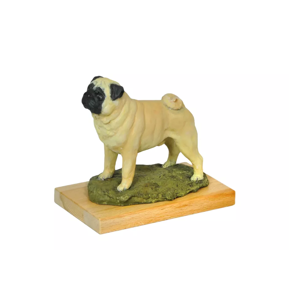 Mops, Pug, Carlin, Carlino, Doguillo - bemalte Figur, Statue, Skulptur, vom Künstler hergestellt, Marke Art-Dog
