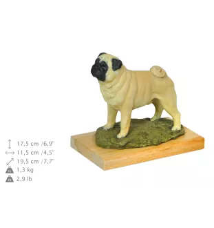 Mops, Pug, Carlin, Carlino, Doguillo - bemalte Figur, Statue, Skulptur, vom Künstler hergestellt, Marke Art-Dog