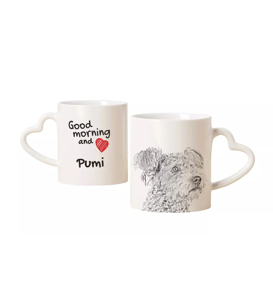 Pumi - tasse avec chien, une tasse adorable avec une anse en forme de cœur, un cadeau universel de la marque Art-Dog