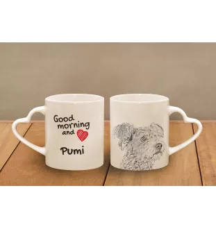 Pumi - tasse avec chien, une tasse adorable avec une anse en forme de cœur, un cadeau universel de la marque Art-Dog