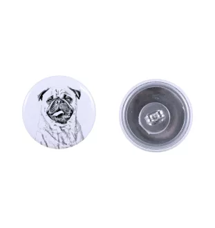 Carlin, Pug, Mops - boucles d'oreilles uniques avec un chien, votre animal de compagnie sur un porte-clés, marque propre Art-Dog