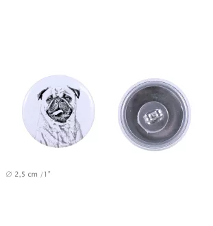 Carlin, Pug, Mops - boucles d'oreilles uniques avec un chien, votre animal de compagnie sur un porte-clés, marque propre Art-Dog