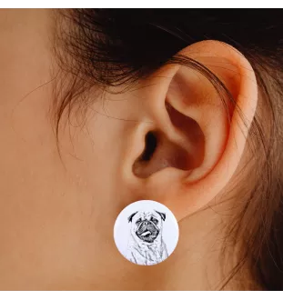 Mops, Pug, Carlin, Carlino, Doguillo - einzigartige Hund-Ohrringe, Ihr Haustier als Schlüsselanhänger, Eigenmarke Art-Dog