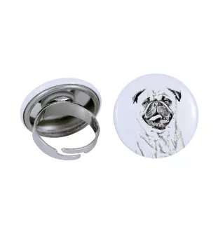 Mops, Pug, Carlin, Carlino, Doguillo - Damen Schmuck mit dem Bild eines Hundes, handgefertigtes Produkt, Möglichkeit, Ihr eigenes Foto hinzuzufügen, Marke Art-Dog