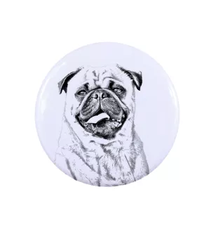 Mops, Pug, Carlin, Carlino, Doguillo - Anstecknadel mit Ihrem Hund, fügen Sie Ihr eigenes Foto hinzu, Marke Art-Dog