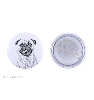Mops, Pug przypinka z psem mała Art-Dog