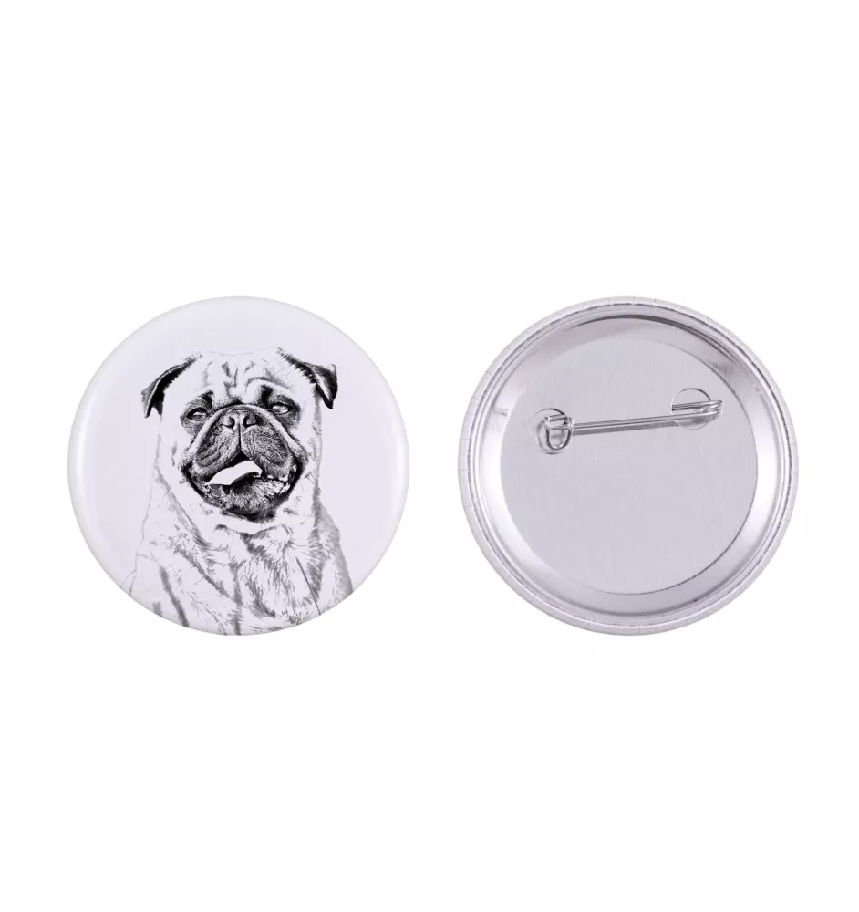 Carlin, Pug, Mops - badge avec votre chien, ajoutez votre propre photo, marque Art-Dog
