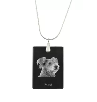 Pumi - Pendentif en cristal avec chien, collier en argent avec photo, pendentif personnalisé par la marque Art-Dog