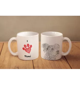 Pumi, Hungarian Pumi, Hungarian herding terrier - cup with a dog, cute cup with graphics, a gift with your photo from the Art-Dog brand
