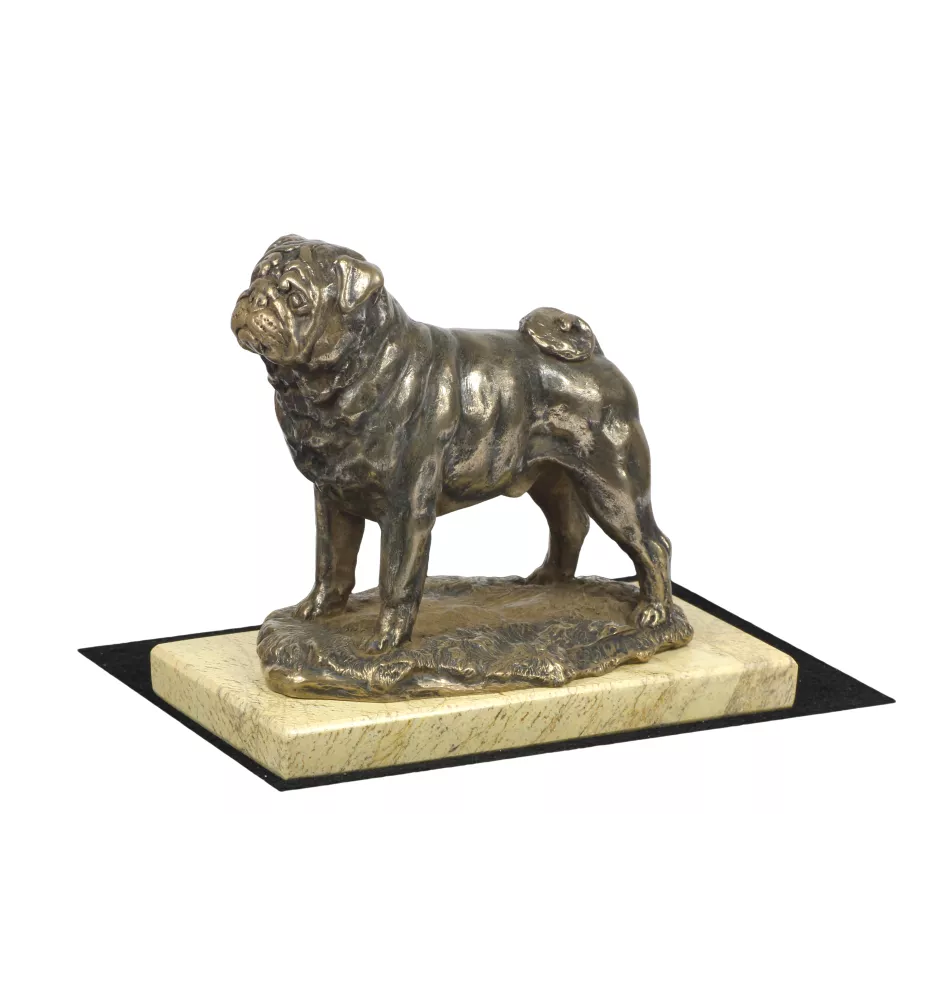 Mops, Pug, Carlin, Carlino, Doguillo - Hundestatue, Hundesilhouettefigur, Trophäe für die Hundeausstellung der Marke Art-Dog