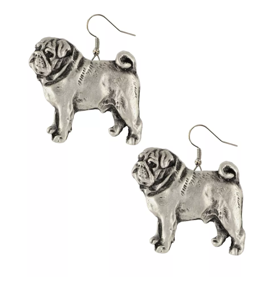 Mops, Pug, Carlin, Carlino, Doguillo - Hängende Ohrringe mit Hunden, entzückender Schmuck für Hunde-Mama, Geschenk für Mädchen von der Marke Art-Dog