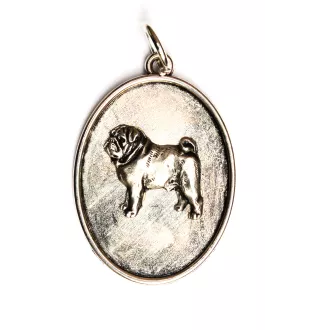 Carlin, Pug, Mops - collier avec chien, pendentif pour maman de chien, bijoux uniques de la marque Art-Dog
