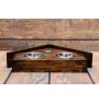 Pug I - wooden stand with bowls for a dog, decorative dog bowls, a gift for adopting a dog from the Art-Dog brand