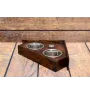 Pug I - wooden stand with bowls for a dog, decorative dog bowls, a gift for adopting a dog from the Art-Dog brand