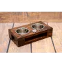 Carlin, Pug, Mops II - support en bois avec des bols pour chien, bols pour chien en acier, cadeau pour l'adoption d'un chien de la marque Art-Dog