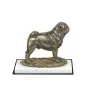 Pug - dog figurine, statue on white marble, trophy for Art-Dog dog show exhibition