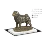 Pug - dog figurine, statue on white marble, trophy for Art-Dog dog show exhibition