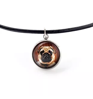 Mops, Pug naszyjnik i kolczyki ze zdjęciem Art-Dog