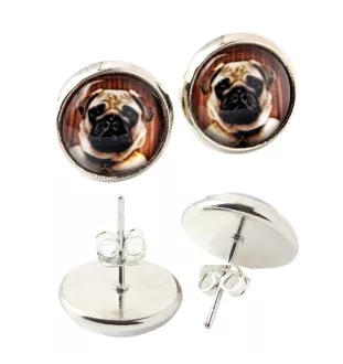 Mops, Pug, Carlin, Carlino, Doguillo - Ohrringe in einer Schachtel, Ihr Foto, handgefertigter Schmuck, Eigenmarke von Art-Dog.