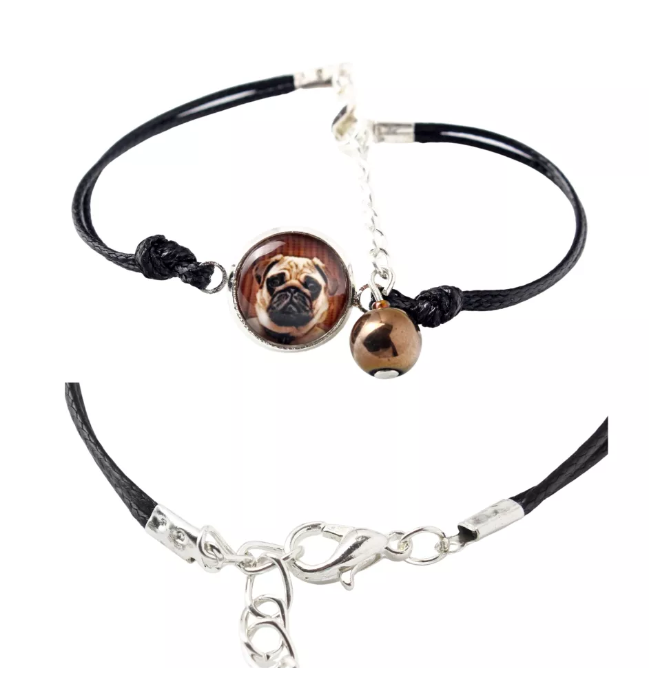 Mops, Pug, Carlin, Carlino, Doguillo - Armband in einer Schachtel mit Ihrem Foto, femininer Schmuck, ein ausgezeichnetes Geschenk der Marke Art-Dog.