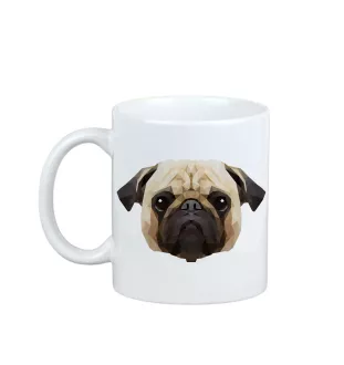 Carlin, Pug, Mops - tasse avec une photo et un motif de chien géométrique Art-Dog