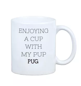 Pug - cup with a geometric dog image and the inscription Art-Dog