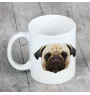 Carlin, Pug, Mops - tasse avec une photo et un motif de chien géométrique Art-Dog