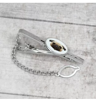 Carlin, Pug, Mops - épingle de cravate géométrique avec photo et inscription Art-Dog