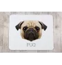 Pug - geometric mouse pad with a picture and text by Art-Dog