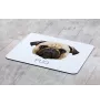Mops, Pug, Carlin, Carlino, Doguillo - geometrisches Mauspad mit Bild und Aufschrift von Art-Dog