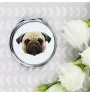 Mops, Pug, Carlin, Carlino, Doguillo - Spiegel mit Foto und geometrischem Aufdruck der Marke Art-Dog