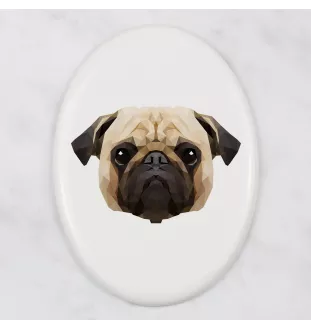 Pug - a plate with a geometric design and the brand name Art-Dog