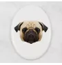 Pug - a plate with a geometric design and the brand name Art-Dog