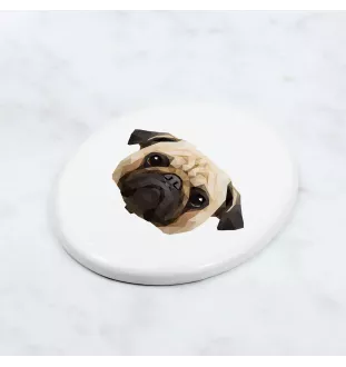 Pug - a plate with a geometric design and the brand name Art-Dog