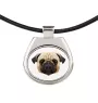 Carlin, Pug, Mops - collier avec une photo et un motif géométrique de la marque Art-Dog