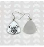 Pug - dog earrings, hanging earrings with a picture, personalized jewelry with Art-Dog brand print
