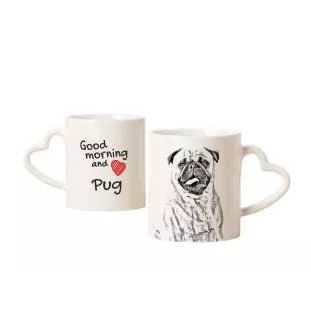 Carlin, Pug, Mops - tasse avec chien, une tasse adorable avec une anse en forme de cœur, un cadeau universel de la marque Art-Dog