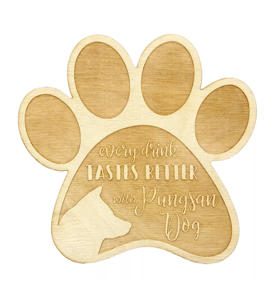 Pungsan dog, Korean Phungsan, Poongsan, Pungsangae - Mug coaster, engraved coaster with dog, gift for dog lover by Art-Dog brand