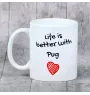 Mops, Pug, Carlin, Carlino, Doguillo - Tasse mit Hund, Tasse mit Bild, personalisiertes Geschenk der Marke Art-Dog