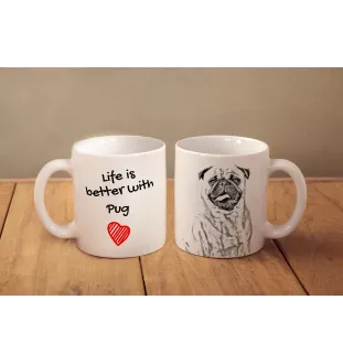 Carlin, Pug, Mops - tasse avec chien, tasse avec photo, cadeau personnalisé de la marque Art-Dog