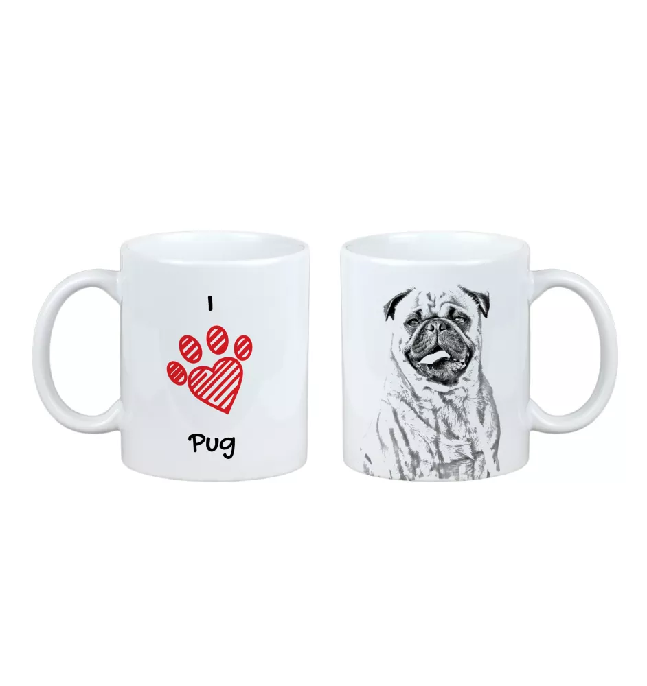 Carlin, Pug, Mops - tasse avec chien, une tasse adorable avec une illustration, un cadeau avec votre photo de la marque Art-Dog