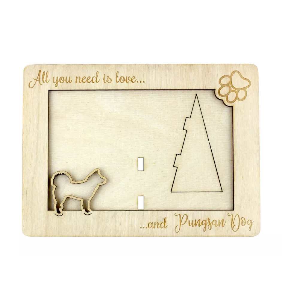 Pungsan dog, Korean Phungsan, Poongsan, Pungsangae - Photo frame, engraved wooden frame, a lovely gadget for the dog lover by Art-Dog