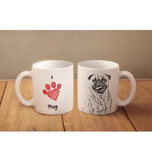 Mops, Pug, Carlin, Carlino, Doguillo - Tasse mit Hund, entzückende Tasse mit Grafik, Geschenk mit Ihrem Foto von der Marke Art-Dog