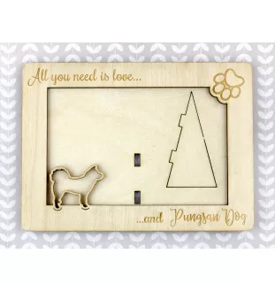 Pungsan dog, Korean Phungsan, Poongsan, Pungsangae - Photo frame, engraved wooden frame, a lovely gadget for the dog lover by Art-Dog